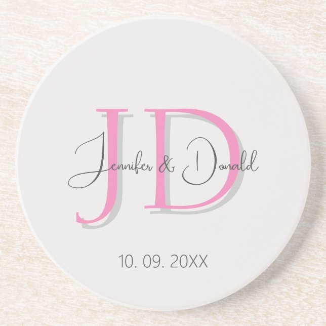 Porta-copos Caligrafia monograma de roteiro clássico trendy (Frente)