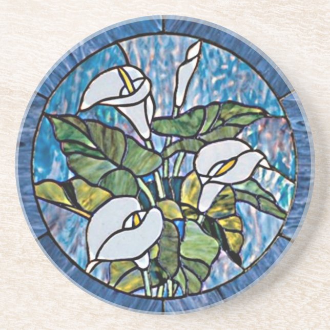 Porta-copos Calla Lily Stain Glass Look (Frente)