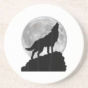 Porta-copos Camiseta Lobo à luz da lua - Cachorro legal uivand