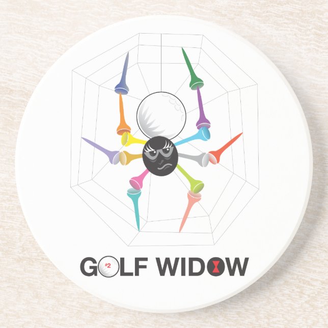 Porta-copos Camisetas de aranha de viúva preta de golfe (Frente)