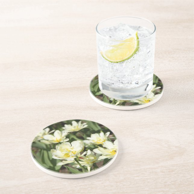 Porta-copos Campo de tulipas brancas Foto (Lateral)