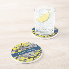 Porta-copos Camuflagem Amarela e Cinza Seu nome Personaliza