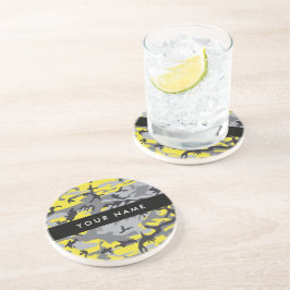 Porta-copos Camuflagem Amarela e Cinza Seu nome Personaliza