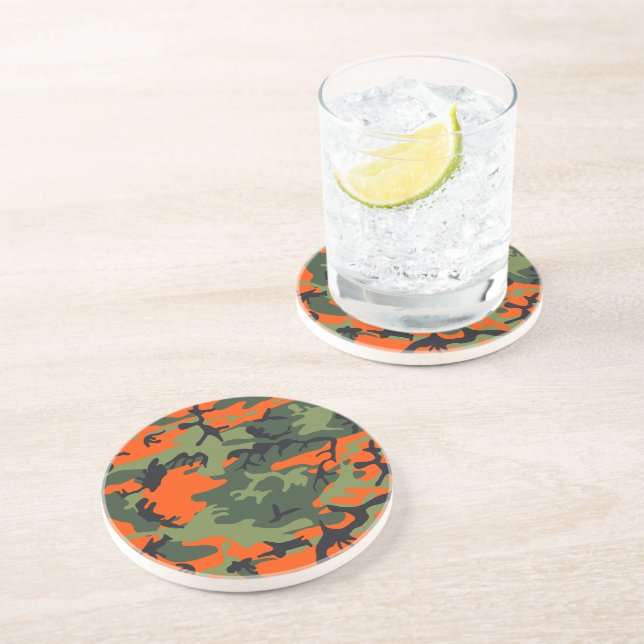 Porta-copos Camuflagem Laranja e Verde, Militar, Exército (Lateral)