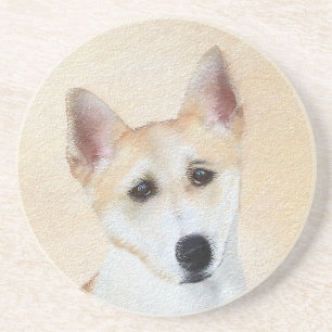 Porta-copos Canaan Dog Painting - Arte de Cachorro Original