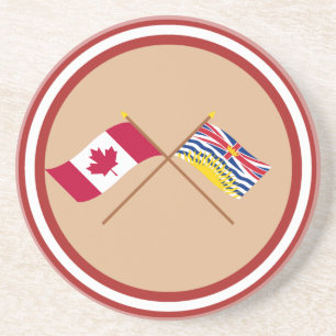 Porta-copos Canadá e bandeiras cruzadas Columbia Britânica