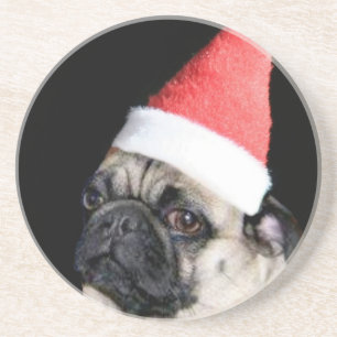 Porta-copos Cão do pug do Natal
