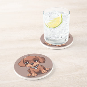 Porta-copos Cãozinho castanho-branco