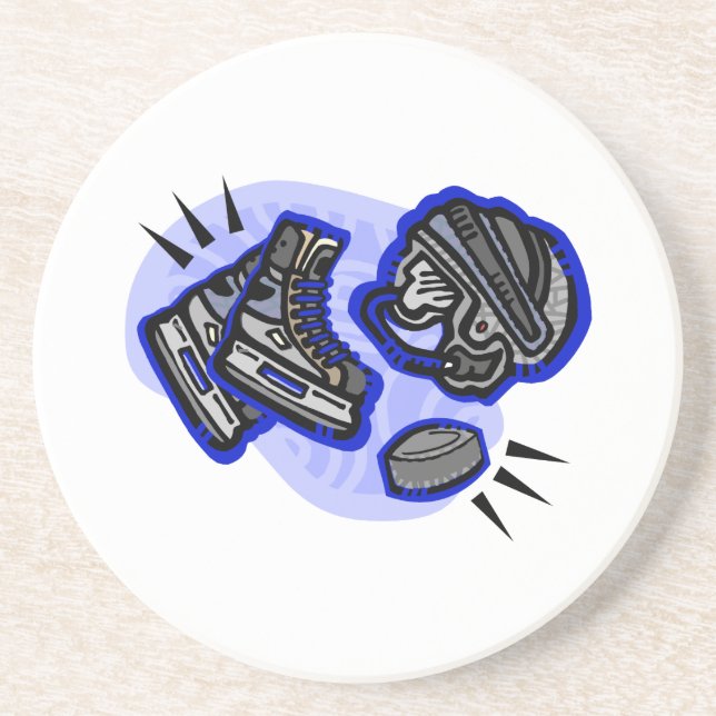 Porta-copos Capacete & skates do disco de hóquei (Frente)