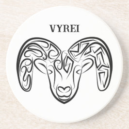 Porta-copos Capim/ovelha, tribal, preto e branco