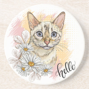Porta-copos Captura de mão de um gato bengal engraçado com nev