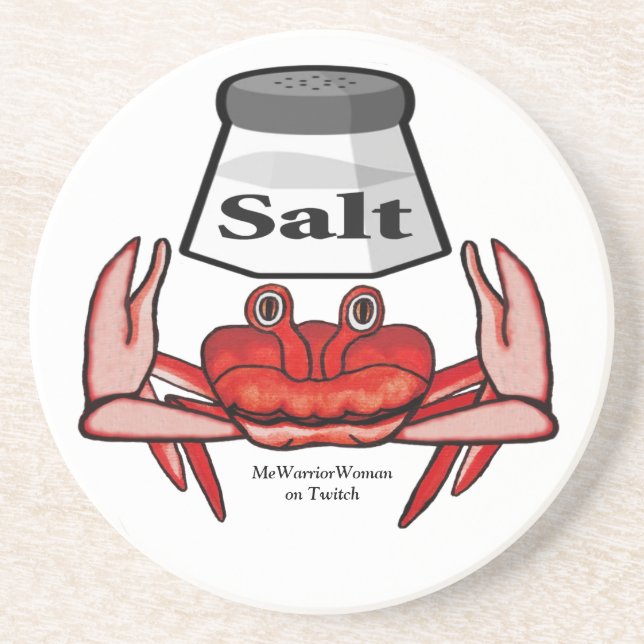 Porta-copos Caranguejo Salgado, MmeGuerreiroMulher no Twitch (Frente)