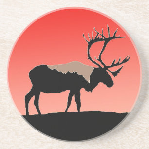 Porta-copos Caribou no Sunset - Arte Original da Vida Selvagem