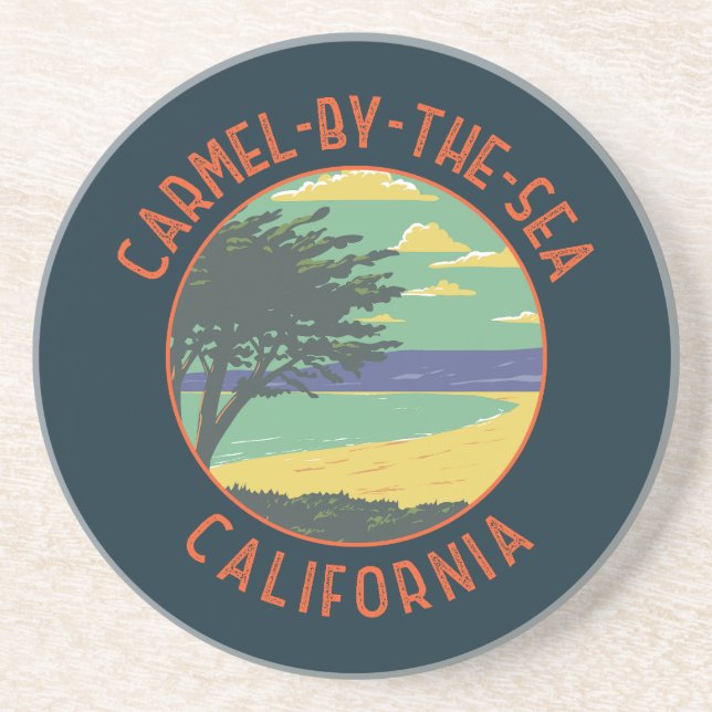 Porta-copos Carmel-by-Sea California Retro Distress (Frente)