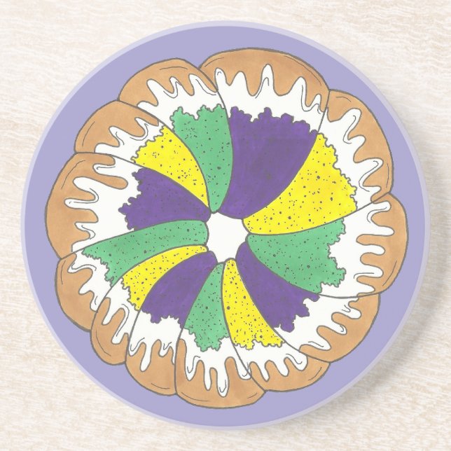 Porta-copos Carnaval do King Cake New Orleans NOLA Mardi Gras (Frente)