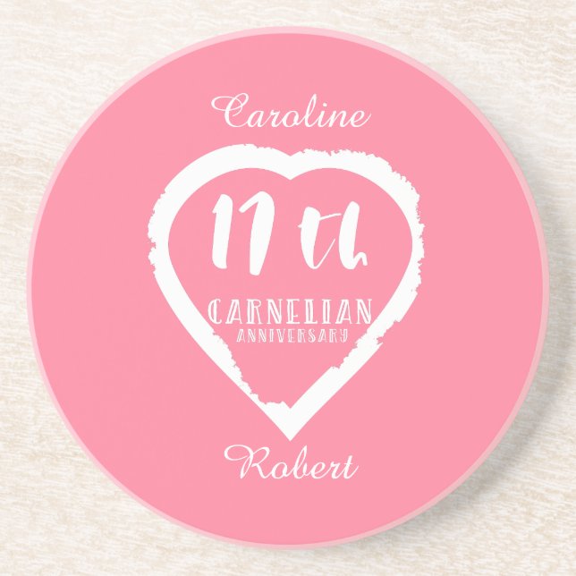 Porta-copos Carnélio tradicional do 17.º aniversário de casame (Frente)