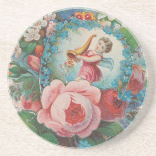 Porta-copos Cartão de Dia dos Namorados Floral da Era Vitorian