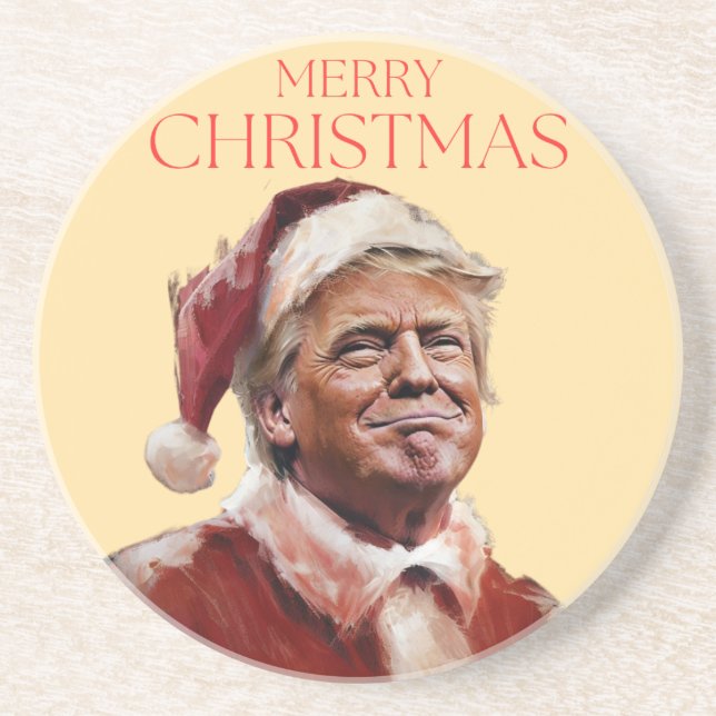 Porta-copos Cartão de Natal Engraçado Trump Papai Noel (Frente)