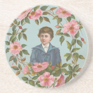 Porta-copos Cartão de São Valentim Alemão Antigo Kitsch, 1884