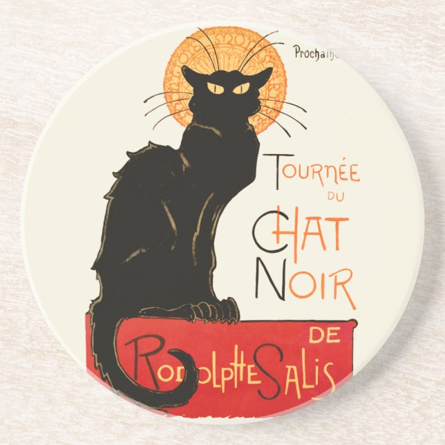 Porta-copos Cartaz Clássico Gato Preto Steinlen Chat Noir Fran (Frente)