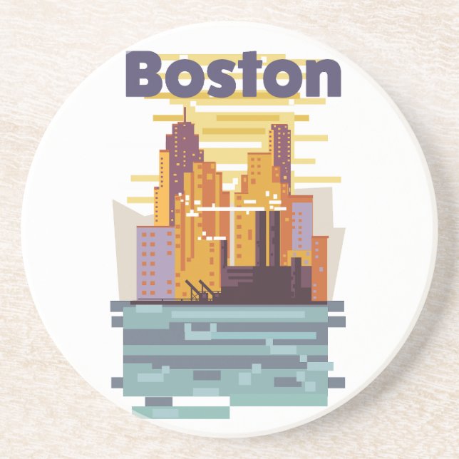 Porta-copos Cartaz de viagem de Boston (Frente)