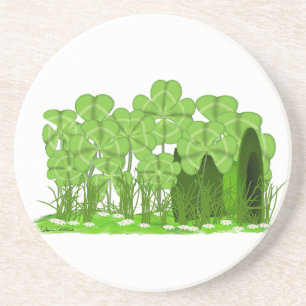 Porta-copos Cartola de Leprechaun Deitada em Campo de Trevos