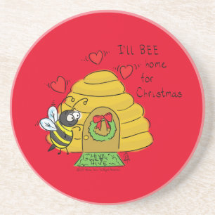 Porta-copos Cartoon de Natal Bee Engraçado Feriado