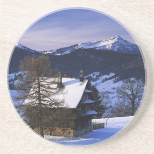 Porta-copos Casa de fazenda e Monte Rigi e Pilatus,