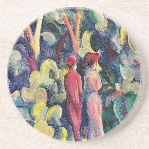 Porta-copos Casal no caminho da floresta por August Macke