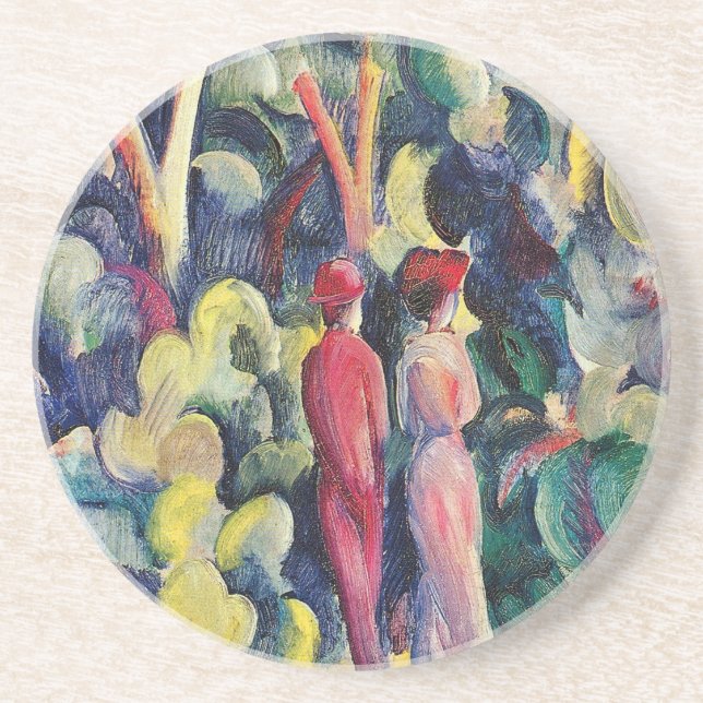 Porta-copos Casal no caminho da floresta por August Macke (Frente)