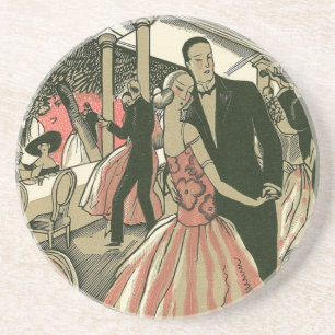 Porta-copos Casamento Art Deco Vintage, Primeiro Baile de Recé