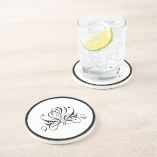 Porta-copos Casamento de Rosa preto para caligrafia