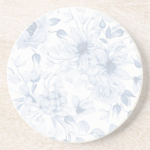 Porta-copos Casamento Floral Azul Elegante