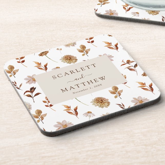 Porta copos casamento outono (Fall Leaves Wedding Coaster by Painted Paperie
)