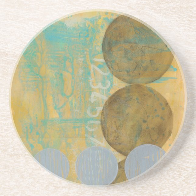 Porta-copos Castanho Escuro e Círculos de Cinza com Números (Frente)