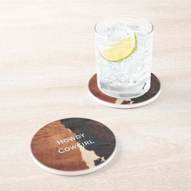 Porta-copos Castanho Negro Sudoeste Faux Cowhide (Lateral)