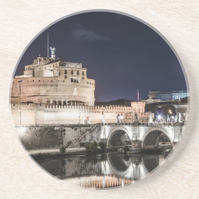 Porta-copos Castel Sant Angelo à noite em Roma (Frente)