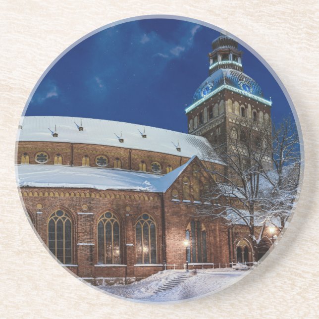 Porta-copos Catedral de Dome na praça Dome em Riga, Letónia (Frente)