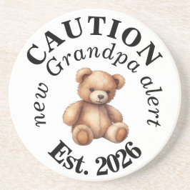 Porta-copos CAUTION new Grandpa alert- Teddy Baby Announcement