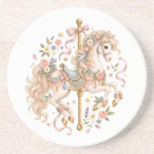 Porta-copos Cavalo de Carrossel Elegante Conto de Fadas Francê