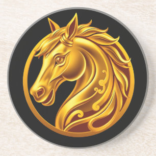 Porta-copos Cavalo Dourado