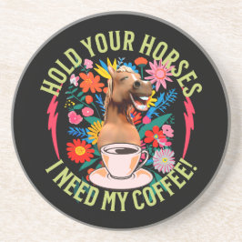 Porta-copos Cavalo Engraçado Amante de Café Humor