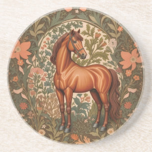 Porta-copos Cavalo Marrom Lindo Inspirado em William Morris