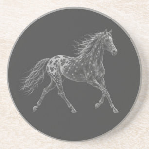 Porta-copos Cavalo Mustang Appaloosa Selvagem Arte em Giz Pedr
