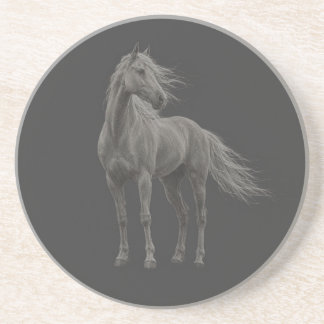 Porta-copos Cavalo Palomino Elegante em Pé Arte em Giz de Pedr