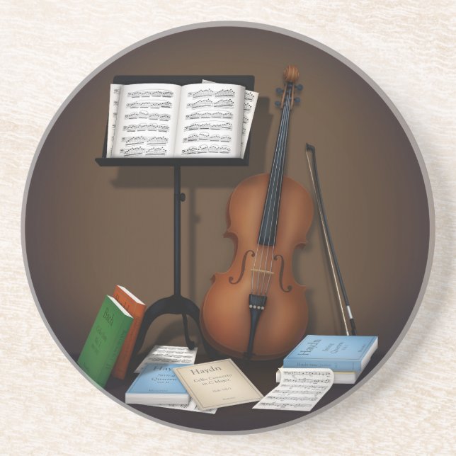 Porta-copos Cello & Music Stand Charming Miniature Scense (Frente)
