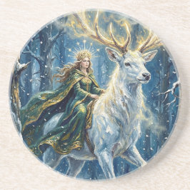 Porta-copos Celtic Goddess & Glowing White Stag