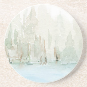 Porta-copos Cena Florestal em Aquarela Moderna