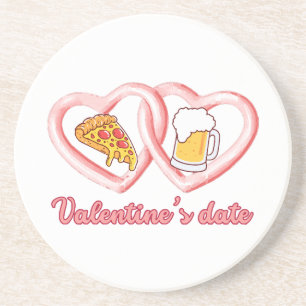 Porta-copos Cerveja de pizza de data de dia de os namorados