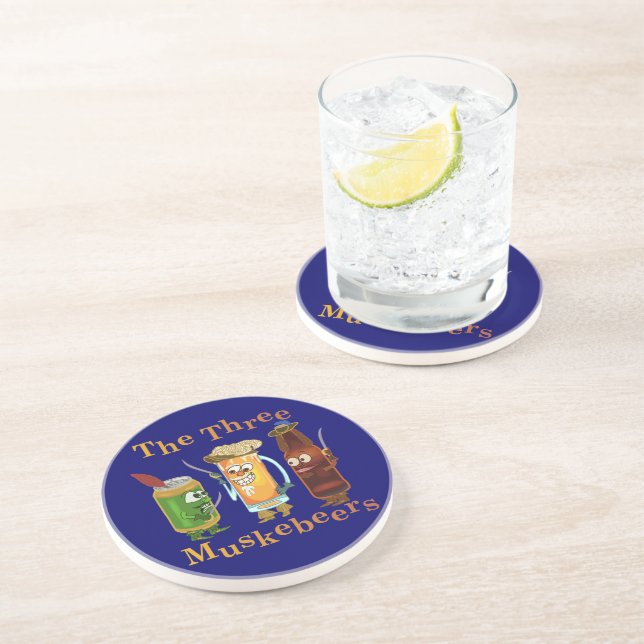 Porta-copos Cerveja Engraçada Pun Três Abelhas Humorosas (Lateral)